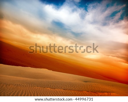 Sunset Over The Sahara Desert