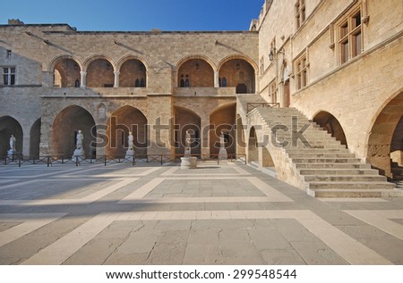 The Palace of the Grand Master of the Knights of Rhodes.Medieval castle in old part town of Rhodes.Rhodes island.Greece.