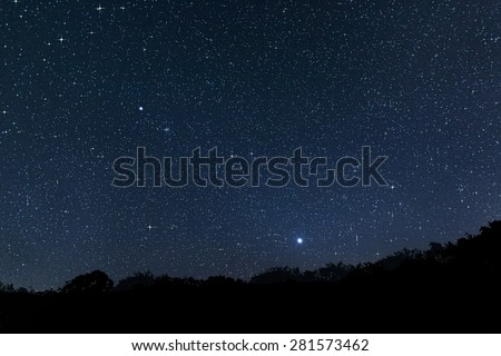 Beautiful Star Field with diffraction spikes Jupiter Venus Constellations  Auriga Camelopardalis Lynx Gemini Canis Minor Monoceros Leo Leo minor Cancer Perseus