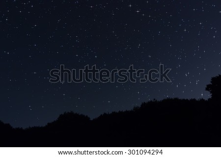 Starry night Ursa Major,Big Dipper constellation with diffraction spikes