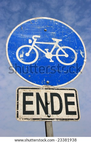 old scratched bicycle sign