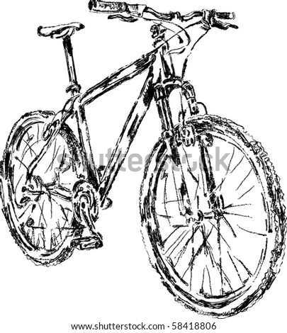 Sketch Of Mountain Bike Vector - 58418806 : Shutterstock