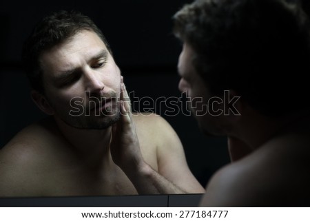 Shaving man