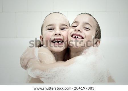 brothers in the bath