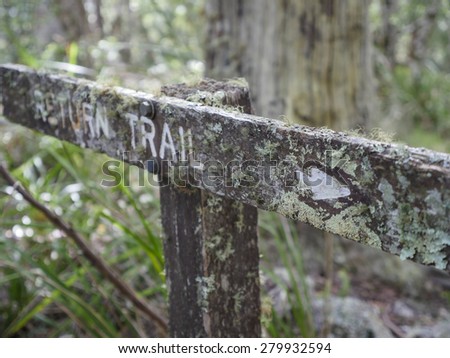 Bush Trail Sign North Coast Australia