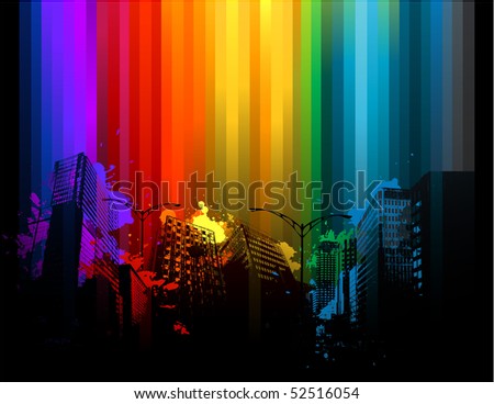 stock vector Color splash city