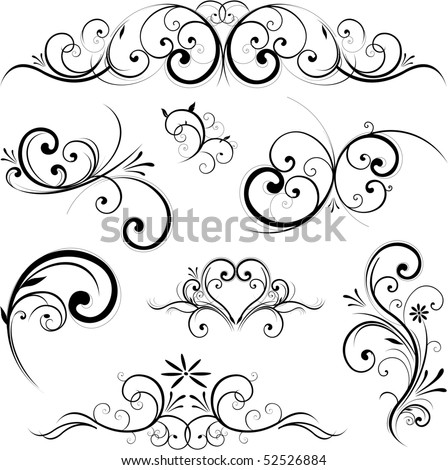 Logo Design Vector on Decorative Floral Elements Stock Vector 52526884   Shutterstock