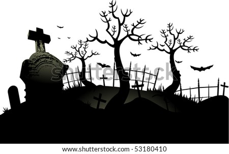 Halloween graveyard wallpaper