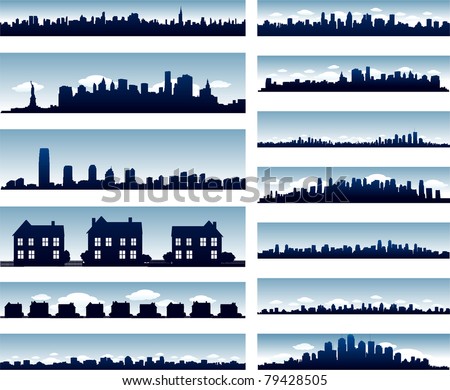 Vector city skylines Vector city skylines
