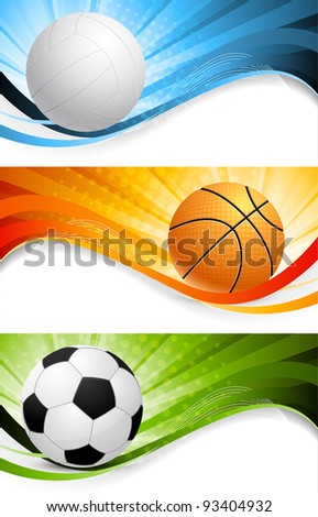 Set of bright sport banners