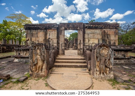 Hatadage  is an ancient relic shrine in the city of Polonnaruwa, Sri Lanka (UNESCO World Heritage Site)
