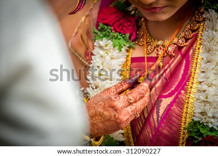 Mangal Sutra or Thaali of an Indian Hindu Bride