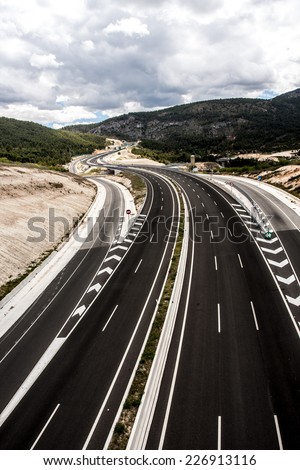 Highway road in countryside Spain