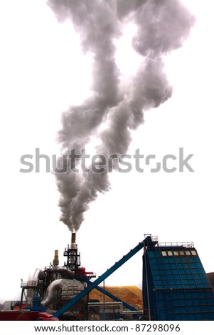 Dirty smoke isolated, ecology problems