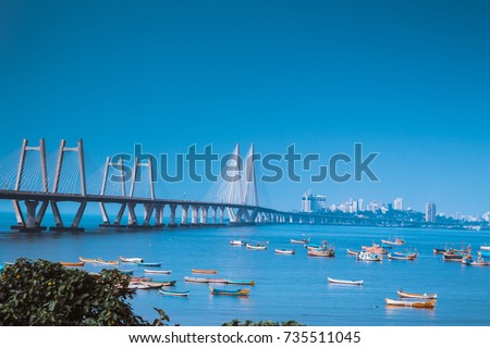 The Bandra–Worli Sea Link Or Rajiv Gandhi Sea Link is cable-stayed bridge that links Bandra in the Western Suburbs of Mumbai with Worli in South Mumbai, India