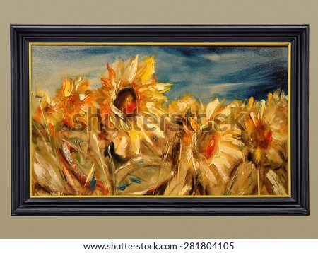 Sunflower, Oil on canvas