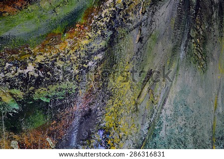Abstract landscape, contemporary art. Modern abstract painting. Abstract texture oil on canvas