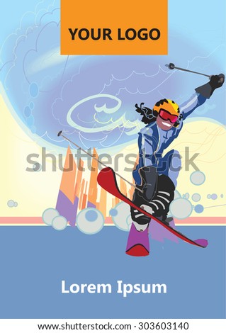 . Leaflet about skiing. Cover winter sport