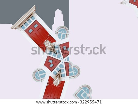 Sweet sweet home, real estate mandala. Kaleidoscopic illustration, cover for the real estate subject