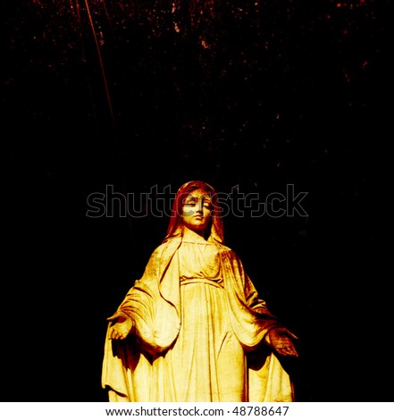 A Statue of Mother Mary grunge