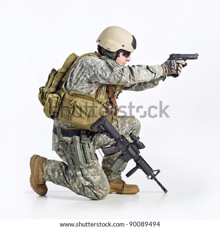 SWAT Team Officer on white isolated background