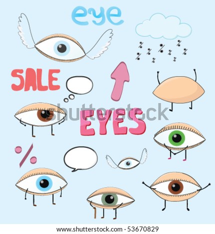 cartoon eyes drawing. stock vector : cartoon eyes in