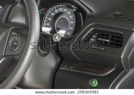 Car interior with turn signal switch