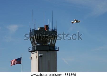 Control Tower Flag and Airplane