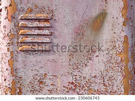 shelled paint on metal surface