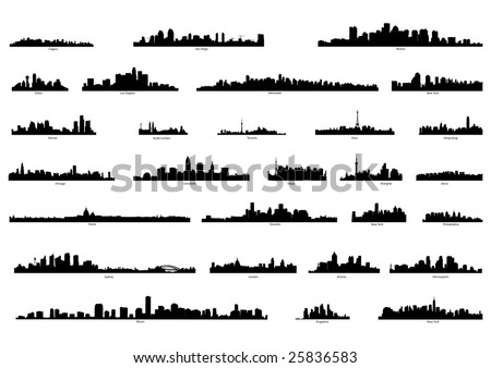cleveland skyline vector. stock vector : city