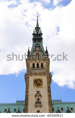 Beautiful old town hall in the city of Hamburg