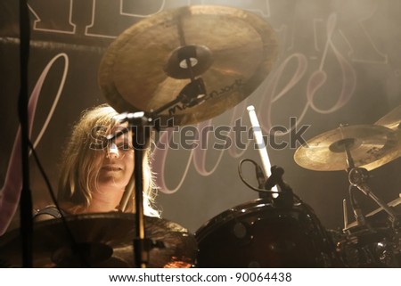 REICHENBACH, GERMANY - NOVEMBER 26: Member Lady Anja Assmuth of the rock group \