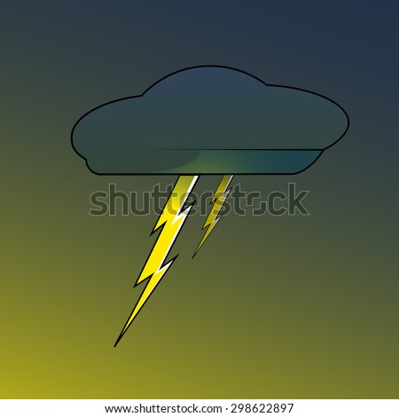 Creative geometric thunderstorm sign background. Vector illustration.