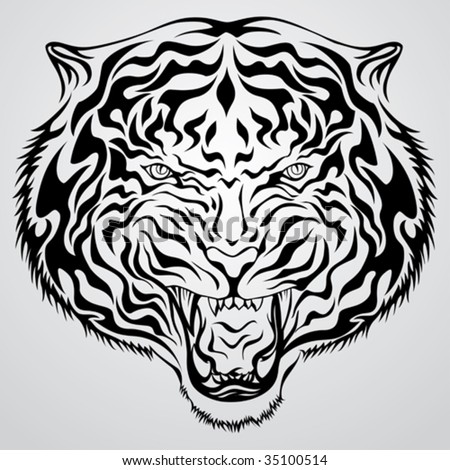 tribal tiger tattoos. stock vector : Tiger Tattoo