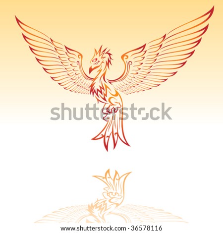 Vector of phoenix tattoo