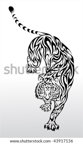 stock vector Vector image of tiger tattoo