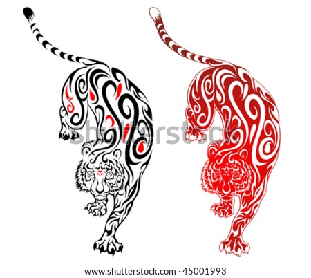 chinese tiger tattoo. stock vector : Tiger Tattoo