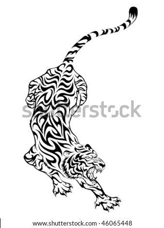 japanese tiger tattoos. stock vector : Tiger Tattoo 3