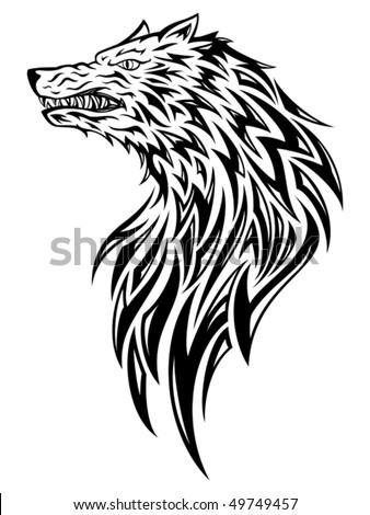 stock vector Wolf tribal tattoo style Save to a lightbox 