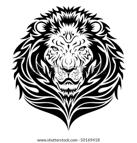 stock vector : Lion head tattoo/emblem