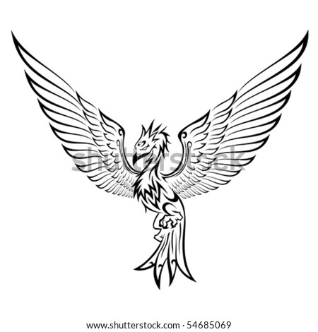 stock vector phoenix tattoo