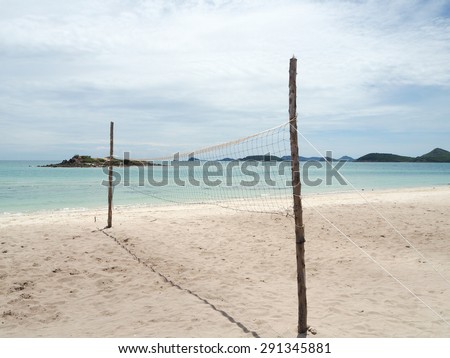 Beach volley ball court in the island