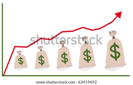 money bags drawing. stock vector : Chart with a full money bags. Vector illustration