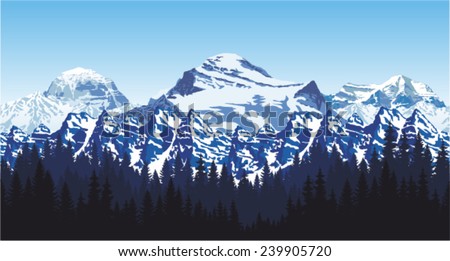 vector andes mountains forest background texture seamless pattern