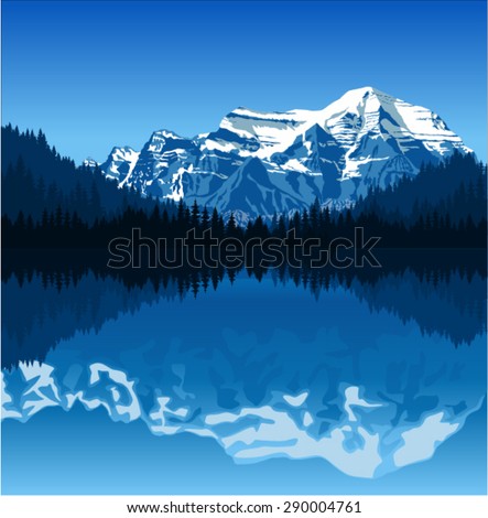 vector lake in mountains