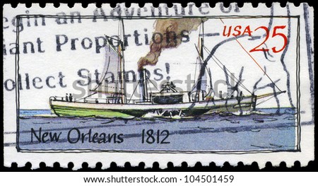 USA - CIRCA 1989: A Stamp printed in USA shows the Ship \