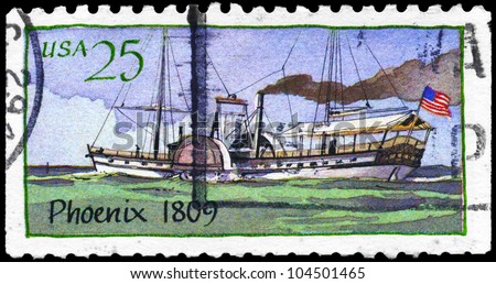 USA - CIRCA 1989: A Stamp printed in USA shows the Ship \