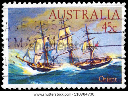 AUSTRALIA - CIRCA 1984: A Stamp printed in AUSTRALIA shows the ship \