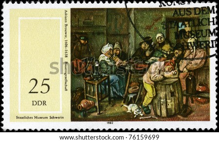 GDR - CIRCA 1982: A Stamp printed in GDR shows the painting \