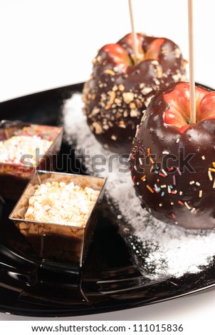Candy apples in chocolate coating, a kid favourite